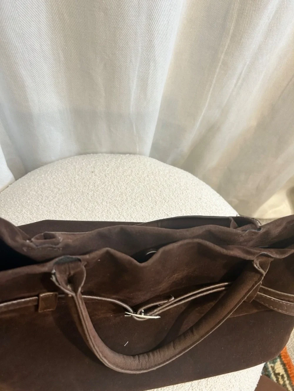 Chocolate Brown Microsuede Carryall Tote |Quiet Luxury Inspired |Fits 13